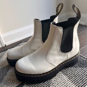 Doc Marten’s White Chelsea Leather Platform Boot